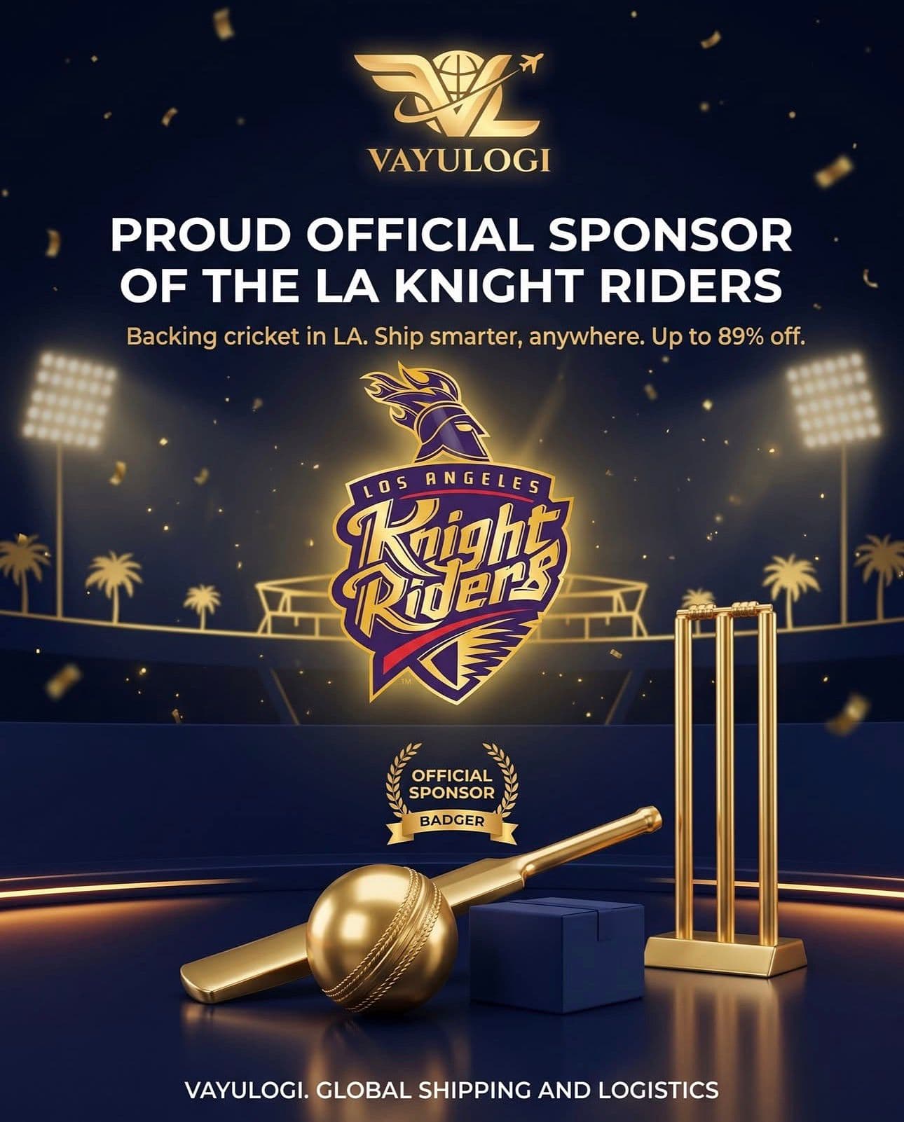 Vayulogi official sponsor of the LA Knight Riders